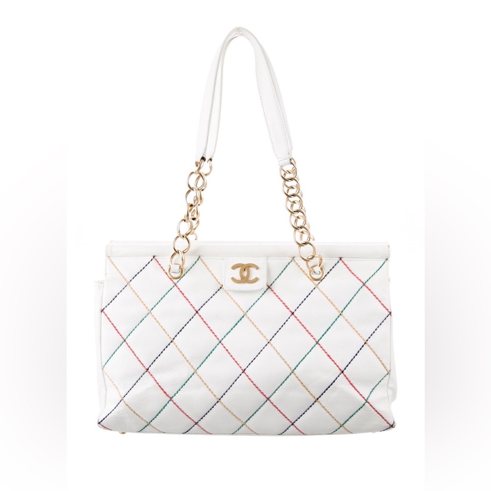 Vintage Chanel Surpique Frame Tote